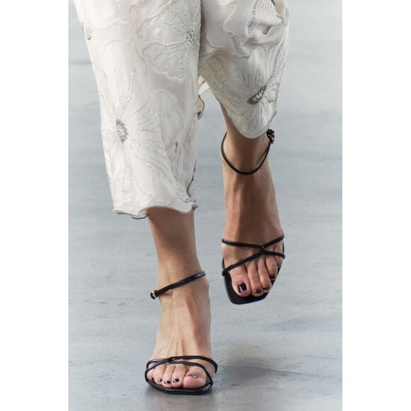 Zara High Heeled Strap Sandals - 9 - Picture 1 of 7